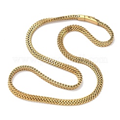 Женские ожерелья из цепочек пшеницы из нержавеющей стали 304 толщиной 6 мм&nbsp;NJEW-G193-03G