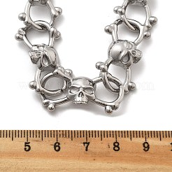 Ожерелья из нержавеющей стали 304 с черепом для женщин и мужчин NJEW-A043-03P