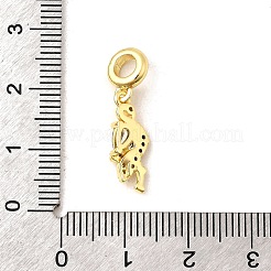 Латунные подвески в форме фламинго с прозрачным кубическим цирконием KK-C113-10G