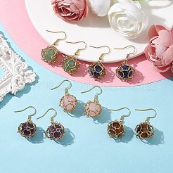 Серьги из натурального смешанного драгоценного камня EJEW-JE05659-01