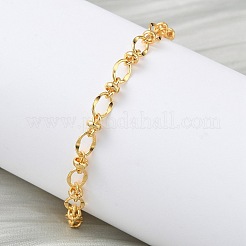 Браслеты из латунной цепочки для женщин BJEW-B153-01G