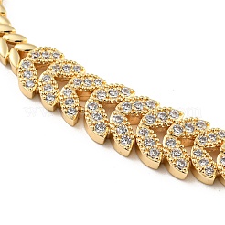 Bracelets à maillons en laiton doré avec micro pavé de zircone cubique&nbsp;BJEW-P314-A07-G
