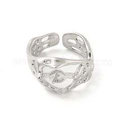 Закрепки кольца из латуни с открытой манжетой&nbsp;KK-G518-08P-01