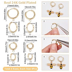 16 шт. 4 размера 201 нержавеющая сталь фурнитура для сережек-колец STAS-SC0004-67G