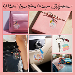 Цветочная тематика наборы для самостоятельного изготовления овальных акриловых брелоков&nbsp;DIY-GO0002-74