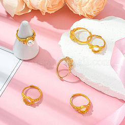 6шт регулируемые латунные кольца для пальцев компоненты KK-BBC0021-27