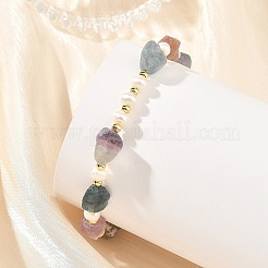 Bracelets en fluorite brute naturelle et perles&nbsp;BJEW-JB14441