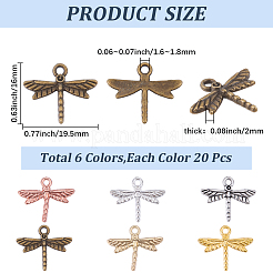 120 pz 6 colori pendenti in lega di zinco in stile tibetano&nbsp;FIND-SC0022-32