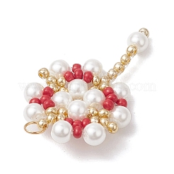 Подвески-цветы из стеклянных бусинок&nbsp;PALLOY-MZ00827-02