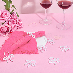 8 шт. кольца для салфеток с бантом и искусственным жемчугом из акрила AJEW-PH01653