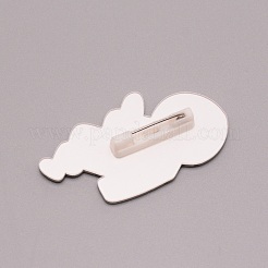 バックパックの服のための宇宙飛行士のプラスチックブローチ  ホワイト  ブラック  47x29x7mm  ピン：0.7mm&nbsp;JEWB-TAC0007-21