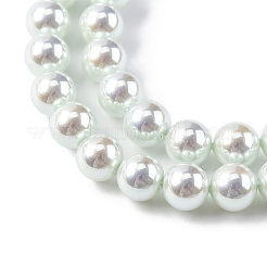 УФ-покрытие перламутровые стеклянные жемчужные бусины нити GLAA-F128-01A-T13