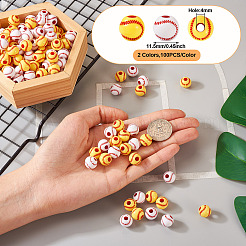 200 шт. 2-х цветные непрозрачные акриловые круглые бусины&nbsp;SACR-BY0001-02