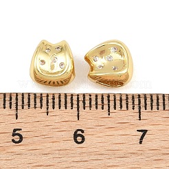 Messing Mikro ebnen Zirkonia European Beads&nbsp;RB-CBAB488-03G