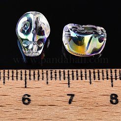 電気メッキガラスビーズセット  スカル  透明  10x8x7.5mm  穴：1mm  約65個/連  25.59''（65センチメートル）&nbsp;EGLA-T021-09B