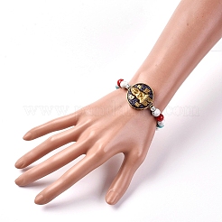 Thème bouddhiste bracelets extensibles guan yin&nbsp;BJEW-JB04873