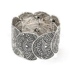 Женские полукруглые эластичные браслеты из сплава в богемном стиле из бисера&nbsp;BJEW-H327-04AS