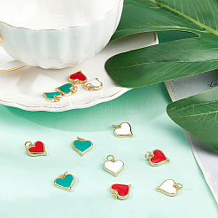 12 шт. 3-х цветные подвески из настоящей латуни с покрытием из 18-каратного золота&nbsp;KK-CA0001-39G