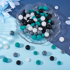 120 Stück 4 Farben 3 Stile Unterlegscheibe Silikon Fokalperlen&nbsp;SIL-TA0002-81A