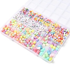 Набор украшений из эластичных браслетов из акрилового бисера своими руками DIY-FS0008-34