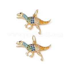 Ciondoli in ottone placcato a cremagliera con micro pavé di zirconi colorati&nbsp;ZIRC-C040-48E-G