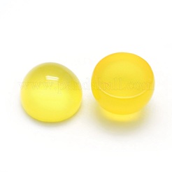 Cabochons en agate jaune naturelle&nbsp;G-P393-R06-8MM