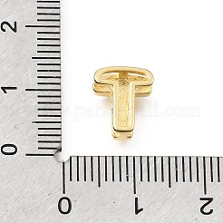Barre distanziatrici iniziali in ottone con micro pavé di zirconi cubici trasparenti&nbsp;KK-E802-34G-T