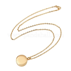 304 нержавеющая сталь плоская круглая подвеска урна для праха домашних животных ожерелья&nbsp;LS-NJEW-S455-01G