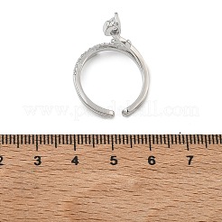 Offene Manschettenringe aus Messing mit Mikropavé und Zirkonia für Damen&nbsp;RJEW-L343-05P-02