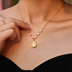 Collana con ciondolo a forma di pulcino in conchiglia naturale&nbsp;WG5B76B-01