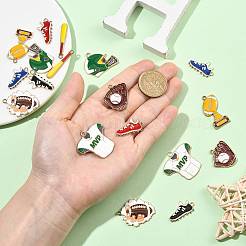 18шт 8 стиля подвески из сплава с эмалью&nbsp;ENAM-FS0004-18