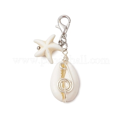 Подвесные украшения из натуральных смешанных ракушек каури&nbsp;HJEW-JM02922-02