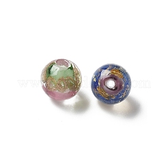 Бусины ручной работы золотой фольги стекла LAMP-P068-06