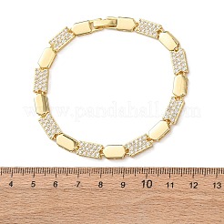Messing-Gliederkettenarmbänder mit Mikropflaster und klarem Zirkonia für Damen&nbsp;BJEW-F530-01G