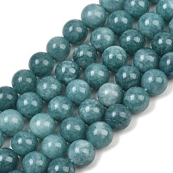 Naturels teints en blanc perles de jade brins&nbsp;GG-CBAEB22-B01-10mm-04