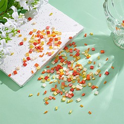 420шт 12 стиля непрозрачные стеклянные бусины с 2 отверстиями SEED-AR0001-37