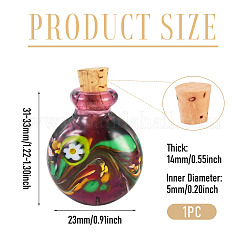 Colgantes de botella de perfume hechos a mano de lampwork&nbsp;LAMP-TADJ0001-05B