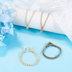 4 pulsera trenzada de cordón de algodón bohemio de 4 colores&nbsp;BJEW-TA0001-26
