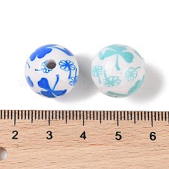 10шт непрозрачные акриловые бусины с принтом OACR-S146-02