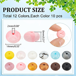 120 шт. плоские круглые пищевые экологически чистые силиконовые бусины SIL-WR0001-04B