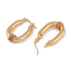 Овальные серьги-кольца из нержавеющей стали 201 с ионным покрытием (IP) EJEW-I309-37G