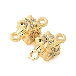 Verbindungsanhänger aus Messing mit Mikropavé-Zirkonia&nbsp;KK-U056-18G
