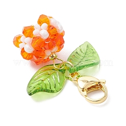 Подвесные украшения из акрила и стеклянного жемчуга&nbsp;HJEW-MZ00219-05