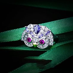 Латунные микро проложить манжеты кольца кубического циркония&nbsp;FS-WG45AF6-01