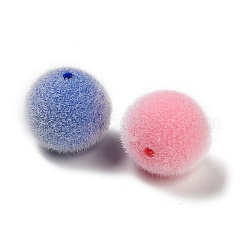 Флокированные непрозрачные акриловые бусины&nbsp;OACR-I026-01E