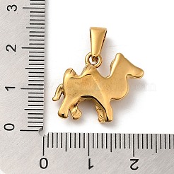 PVD真空メッキ304ステンレスペンダント  長持ちメッキ  キャメルチャーム  ゴールドカラー  16x21.5x5.5mm  穴：7.5x3mm&nbsp;STAS-M322-15G