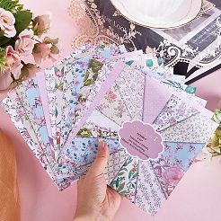 24шт 12 стиля бумажные подушечки для скрапбукинга SCRA-WH0001-03