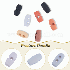 64 шт. двухцветные пластиковые пуговицы с тремя отверстиями DIY-GF0011-43