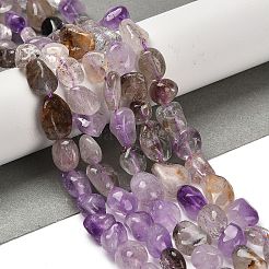 Нити бусин из натурального рутилированного кварца G-P497-01E-08B