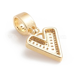 Pendentifs avec zircon cubiques à micro-pavés en laiton&nbsp;ZIRC-G165-13G-V